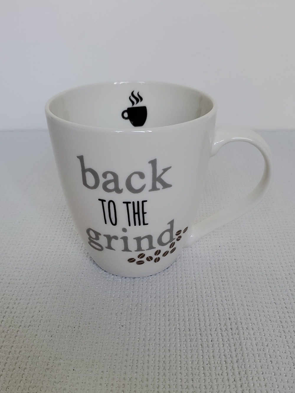 Pfaltzgraff White "Back to the Grind" Coffee Mug
